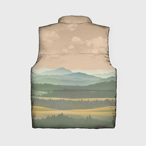 Женский жилет Портрет волка в технике двойной экспозиции / 3D-Черный – фото 2