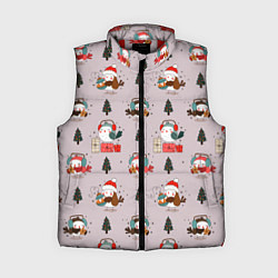 Женский жилет A bird with new years gifts, цвет: 3D-красный