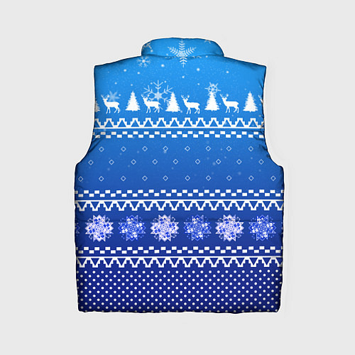 Женский жилет Новогодний узор на синем фоне / 3D-Светло-серый – фото 2