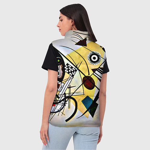 Женский жилет Поперечная линия - Василий Кандинский / 3D-Светло-серый – фото 4