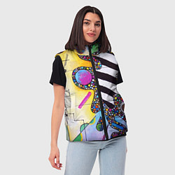 Женский жилет Василий Кандинский Абстрактная композиция, цвет: 3D-черный — фото 2