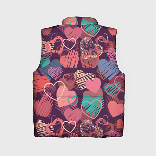 Женский жилет Узор из разных сердец / 3D-Красный – фото 2