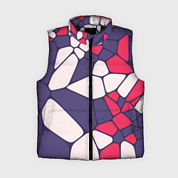 Женский жилет Бело-фиолетово-красный паттерн из камней, цвет: 3D-черный