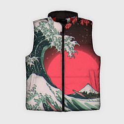 Женский жилет Японская волна в красном цвете, цвет: 3D-красный