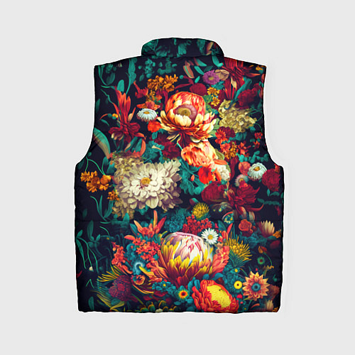 Женский жилет Цветочный паттерн с цветами и листьями / 3D-Черный – фото 2
