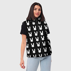 Женский жилет Bunny pattern black, цвет: 3D-светло-серый — фото 2