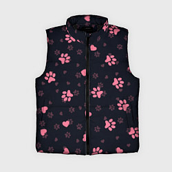 Женский жилет Лапки котиков, цвет: 3D-черный