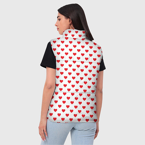 Женский жилет Сердечки - паттерн / 3D-Красный – фото 4