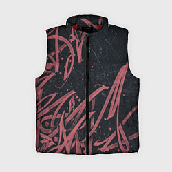 Женский жилет Бордовое граффити, цвет: 3D-красный