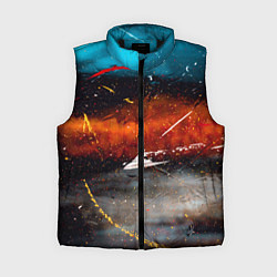 Женский жилет Серый, оранжевый и синий туманы и краски