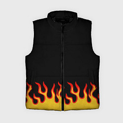 Женский жилет Горящее пламя, цвет: 3D-черный