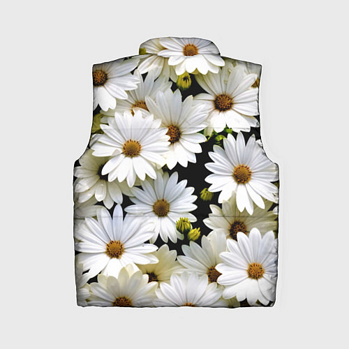 Женский жилет Белые цветы ромашки - летний паттерн / 3D-Черный – фото 2