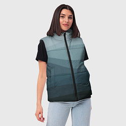 Женский жилет Бирюзовые волны, цвет: 3D-черный — фото 2