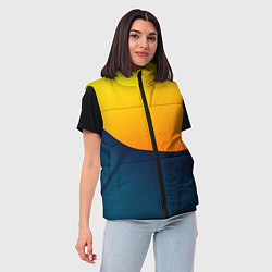 Женский жилет Двойной цвет: жёлтый и синий, цвет: 3D-красный — фото 2