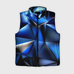 Женский жилет Polygon blue abstract, цвет: 3D-черный