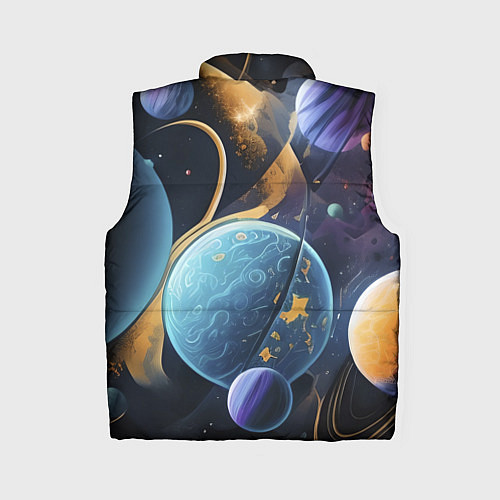 Женский жилет Планеты во вселенной / 3D-Светло-серый – фото 2