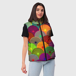 Женский жилет Multicolored circles, цвет: 3D-черный — фото 2