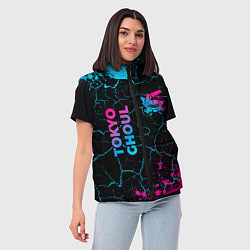 Женский жилет Tokyo Ghoul - neon gradient: надпись, символ, цвет: 3D-черный — фото 2