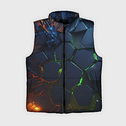 Женский жилет Взрыв плит, цвет: 3D-черный