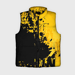 Женский жилет Пятна черной краски на желтом фоне