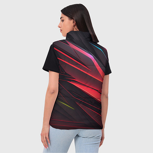 Женский жилет Красно-черная текстура / 3D-Красный – фото 4