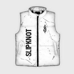 Женский жилет Slipknot glitch на светлом фоне: надпись, символ