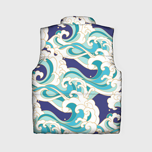 Женский жилет Волны - паттерн - мода / 3D-Светло-серый – фото 2