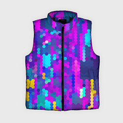Женский жилет Шестиугольники неонового цвета, цвет: 3D-черный