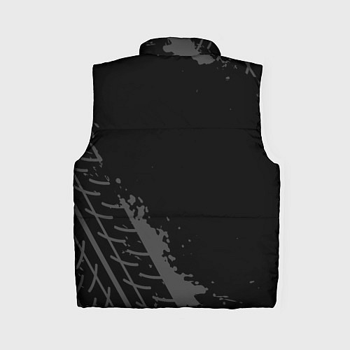 Женский жилет BMW speed на темном фоне со следами шин: надпись, / 3D-Черный – фото 2
