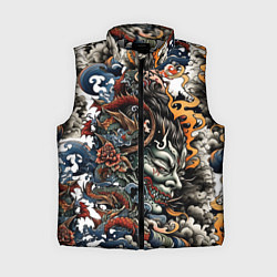 Женский жилет Татуировка Ирезуми, цвет: 3D-светло-серый