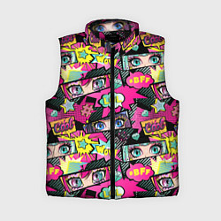 Женский жилет Глаза аниме-девушки: cool pattern