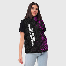 Женский жилет Twenty One Pilots rock legends: по-вертикали, цвет: 3D-черный — фото 2