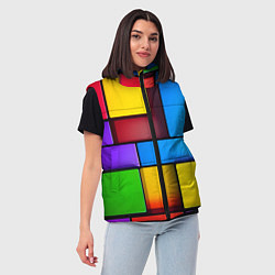 Женский жилет Красочные объемные блоки, цвет: 3D-светло-серый — фото 2