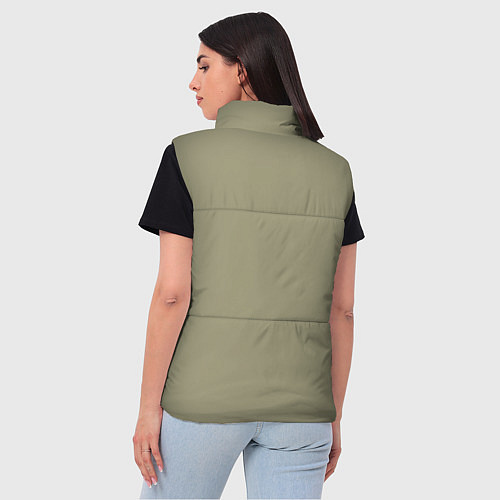 Женский жилет Зеленый тренд без принта / 3D-Светло-серый – фото 4