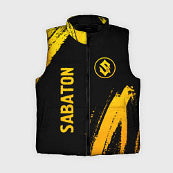 Женский жилет Sabaton - gold gradient: надпись, символ, цвет: 3D-черный