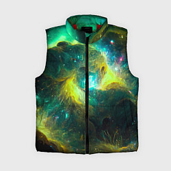Женский жилет Небула в космосе в зеленых тонах - нейронная сеть