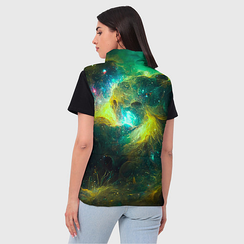 Женский жилет Небула в космосе в зеленых тонах - нейронная сеть / 3D-Красный – фото 4