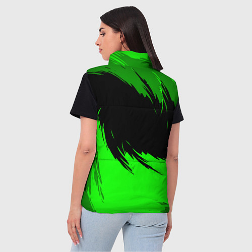 Женский жилет Шкода - зеленые штрихи / 3D-Красный – фото 4