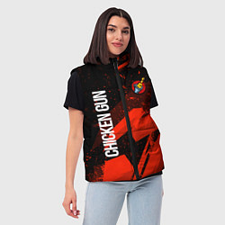 Женский жилет Чикен ган - красная абстракция, цвет: 3D-красный — фото 2