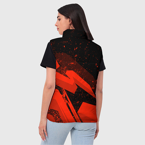 Женский жилет Чикен ган - красная абстракция / 3D-Красный – фото 4