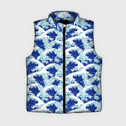 Женский жилет Японские синие волны