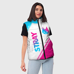 Женский жилет Stray neon gradient style: надпись, символ, цвет: 3D-черный — фото 2