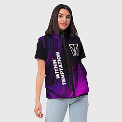 Женский жилет Within Temptation violet plasma, цвет: 3D-черный — фото 2