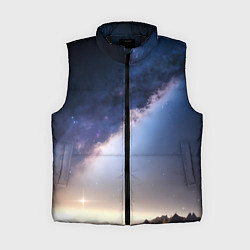 Женский жилет Звёздное небо и горы, цвет: 3D-черный