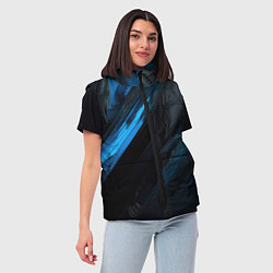 Женский жилет Синяя краска на черном фоне, цвет: 3D-светло-серый — фото 2