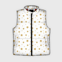 Женский жилет Бежевые звездочки на белом фоне