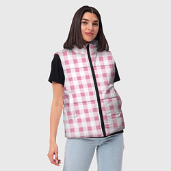 Женский жилет Барби-розовый: клетка, цвет: 3D-черный — фото 2