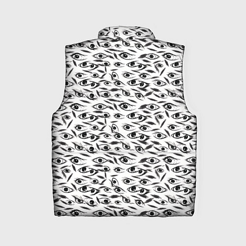 Женский жилет Море глаз на белом фоне / 3D-Красный – фото 2