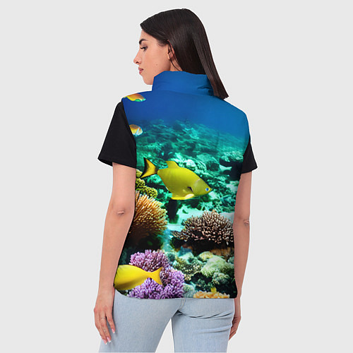 Женский жилет Рыбы на дне моря / 3D-Красный – фото 4