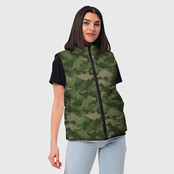Женский жилет Камуфляж из динозавров, цвет: 3D-черный — фото 2